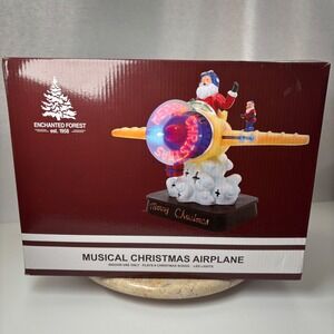 Enchanted Forest Musical Christmas Airplane Santa LED Lights Plays Songs